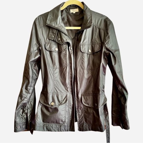 Black waxed cotton biker jacket - Picture 4 of 12